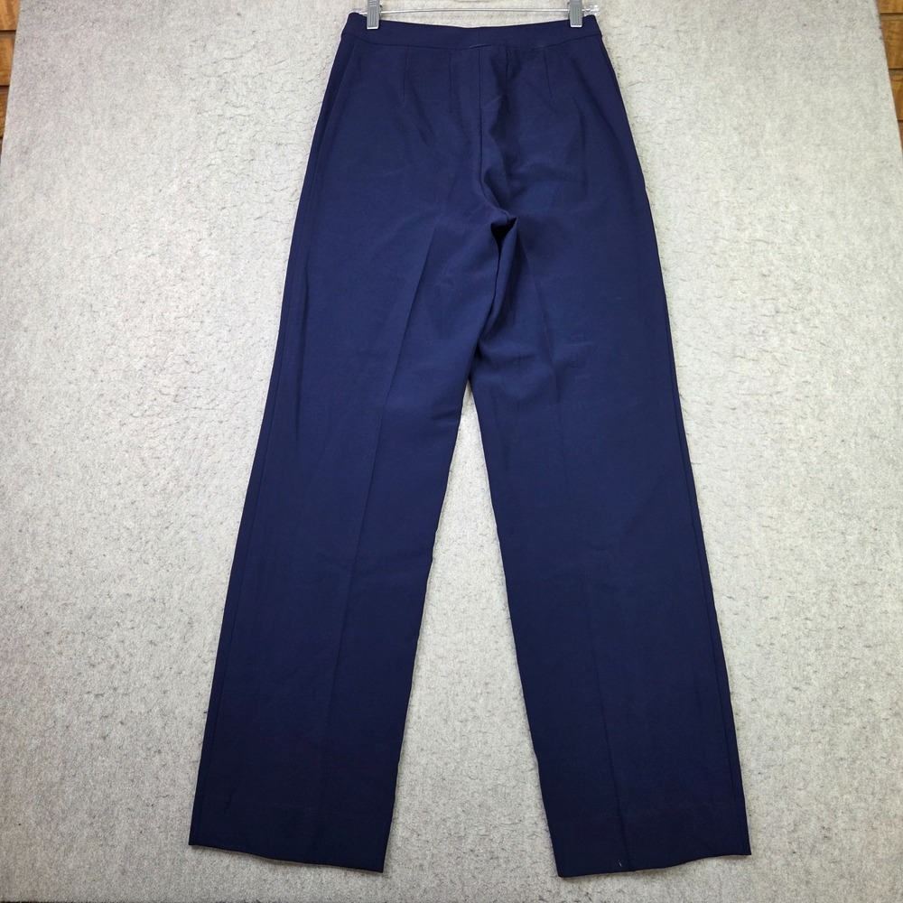 St. John Pants Womens 6 Blue Business Stretch Lightweight Wide Leg Made in USA - Picture 4 of 10